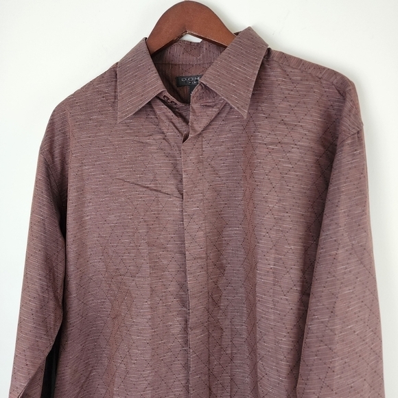 Domani Platform Mens Pointed Collar Long Sleeve Hidden Button Down Shirt Size XL - Picture 2 of 7